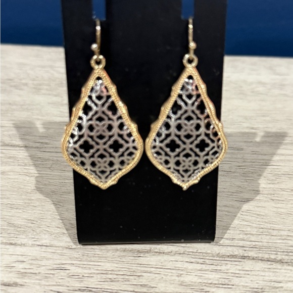 Kendra Scott Addie Gold Drop Earrings in
Silver Filigree Mix - Picture 3 of 4